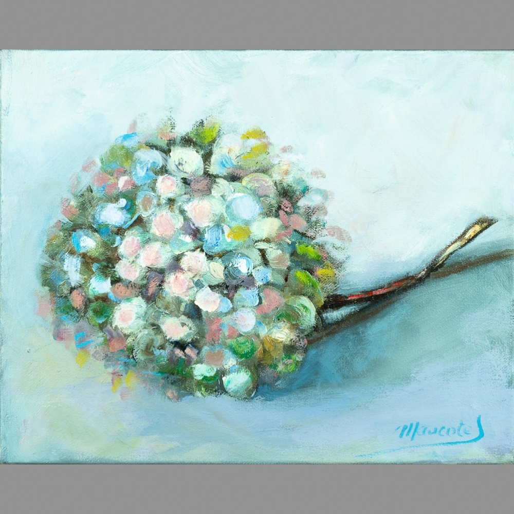 "Dried hydrangea" oil painting ,8.x10"